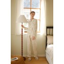 Bamboo Fiber Tulip Print Double Layer Yarn Long Sleeve Women's Pajama Set