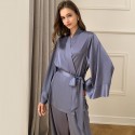 Stain chiffon home sleepwear thin pajama set