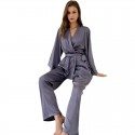 Stain chiffon home sleepwear thin pajama set