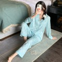 Luxury checkerboard stain jacquard checkered long sleeved pajama set