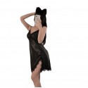 lace sexy sleepwear women's stain chiffon suspender nightgown