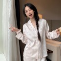 long sleeve Women's butterfly jacquard stain two-piece pajama set