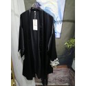 Mysterious Black Lace Heavyweight 19mm Mulberry Silk Sleepwear Home Suspender Skirt Nightgown Bathrobe Set