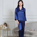 19mm High Density 100% Mulberry Silk Home Wear V-Neck Top And Pants, Women's Solid Color Pajamas Sets