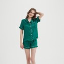 Silk Women's Solid Color Simple Short Sleeved Shorts Comfortable Mulberry Silk Home Clothes